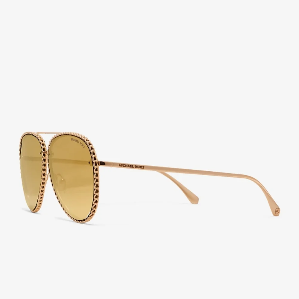 Michael Kors Gold Aviator Sunglasses with Braided Trim